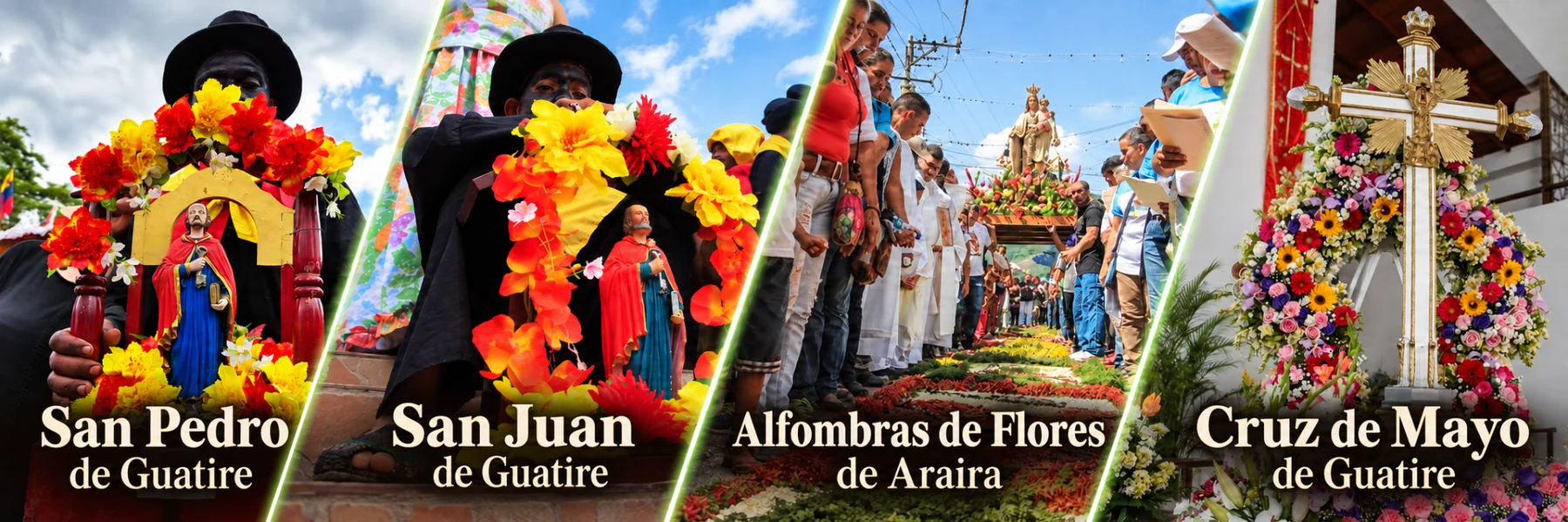 San Juan y San Pedro de Guatire, Alfombras de Flores de Araira y Cruz de Mayo de Guatire